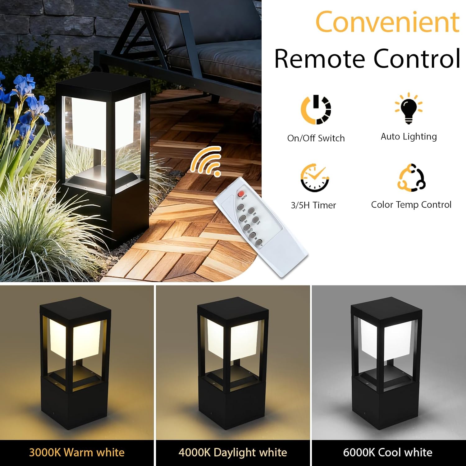 Celyonix solar floor lamp and remote control functions